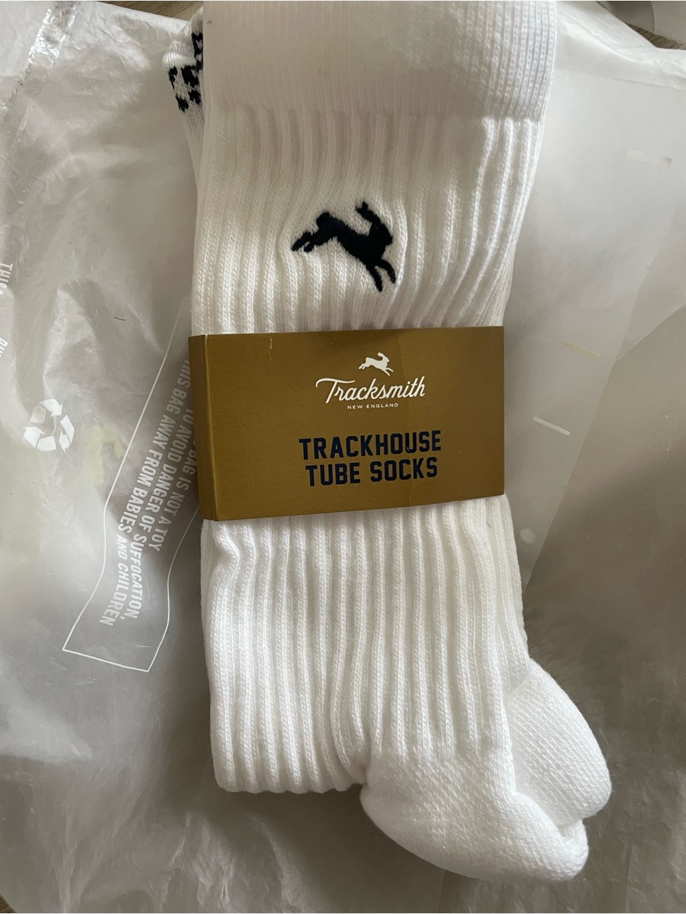 Tracksmith White Trackhouse Tube Socks - Men's Athletic Crew Socks - Lot